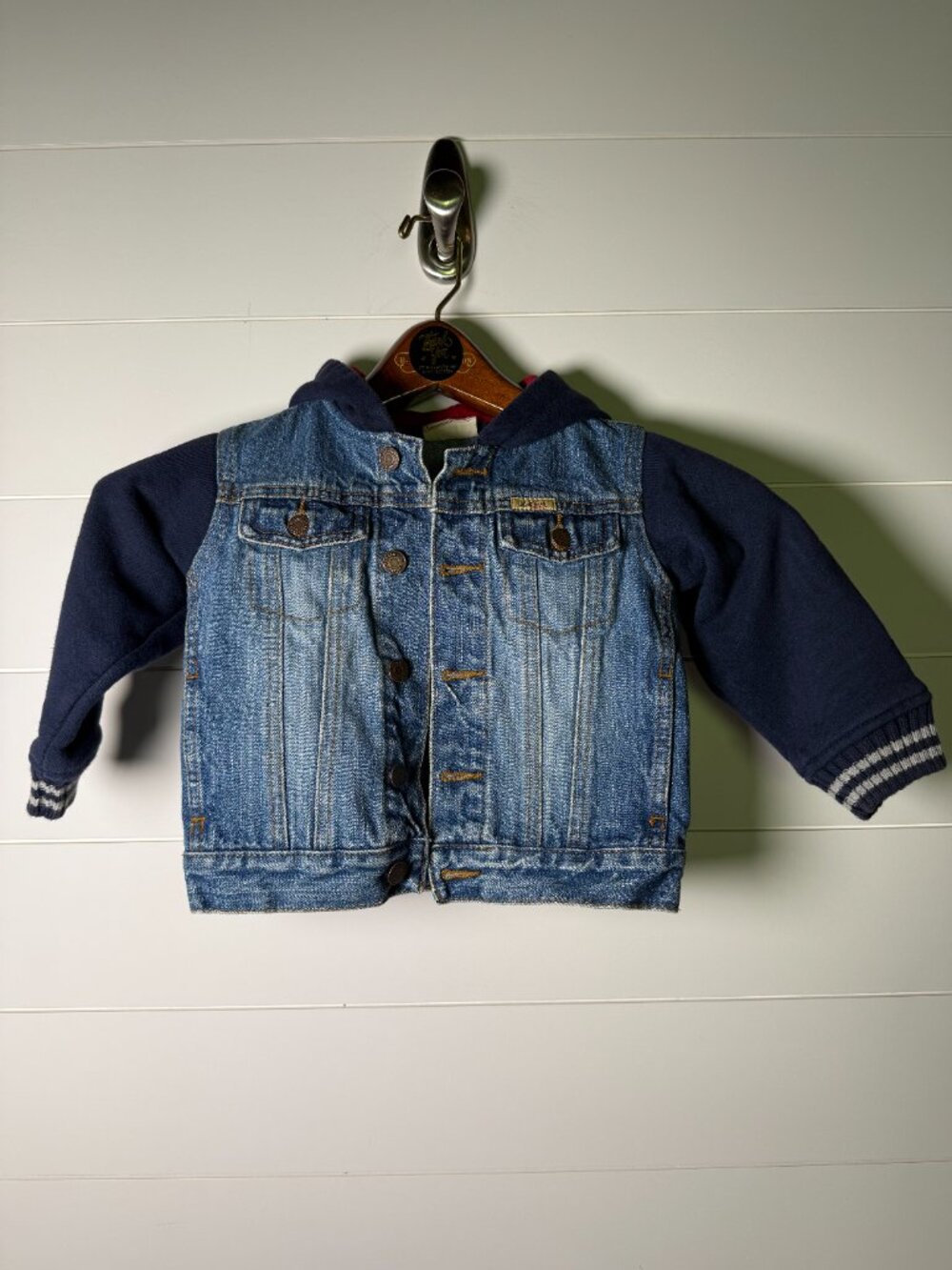 Levi's Strauss Boys Jean/Sweatshirt Jacket Denim/Blue/Red/Gray Sz 3T